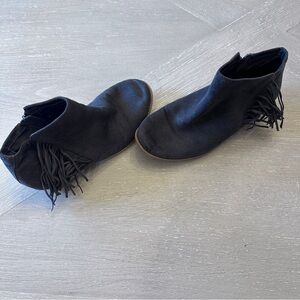 Girls Justice Gray Fringe Ankle Boots